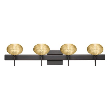Besa Lighting Besa Wall With SQ Canopy Lasso Bronze Gold Glitter 4x5W LED 4SW-5612GD-LED-BR-SQ